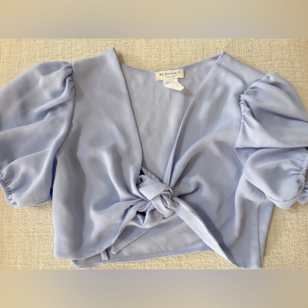 Light blue cropped top